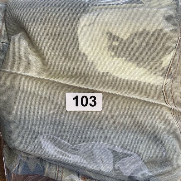 Red Ape Jeans Mens 34 Blue Denim Baggy Wide Leg Hip Hop Rap Streetwear Y2K - Picture 10 of 10